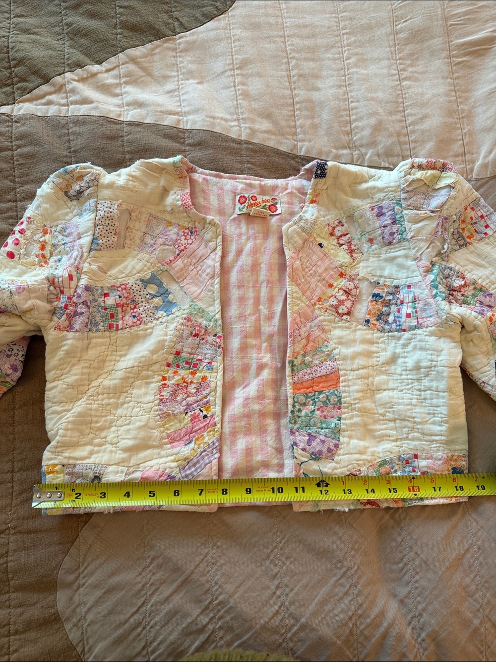 Honeybea Patchwork Quilted Jacket - Cream & Pastel - Picture 8 of 9